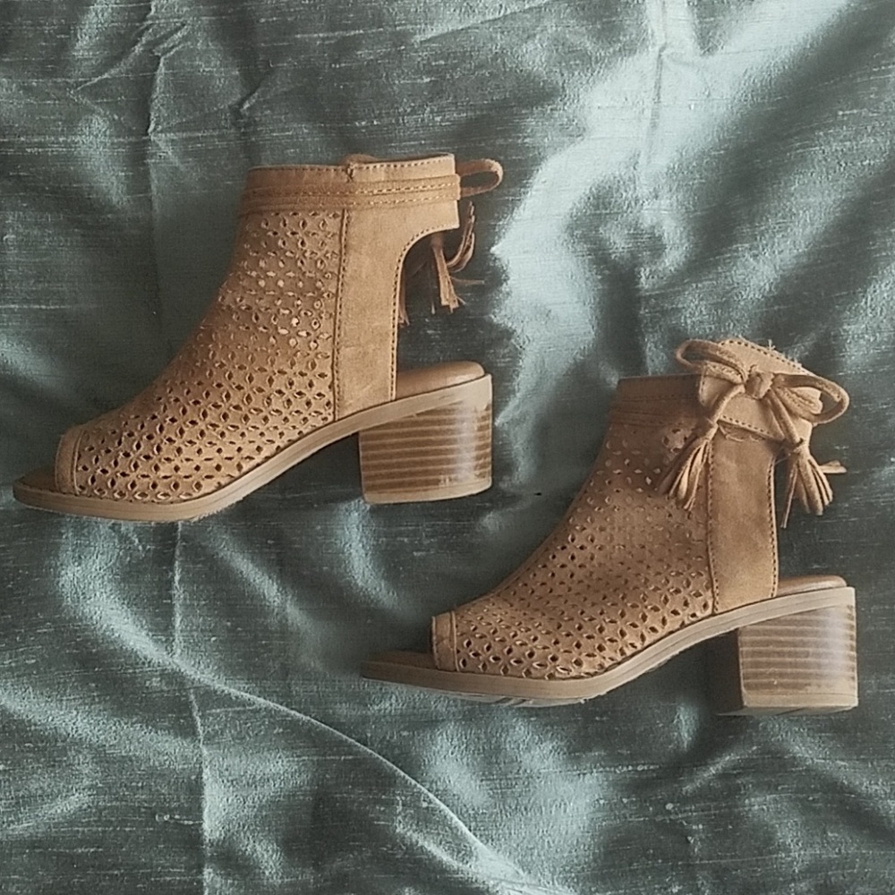 Open toe booties